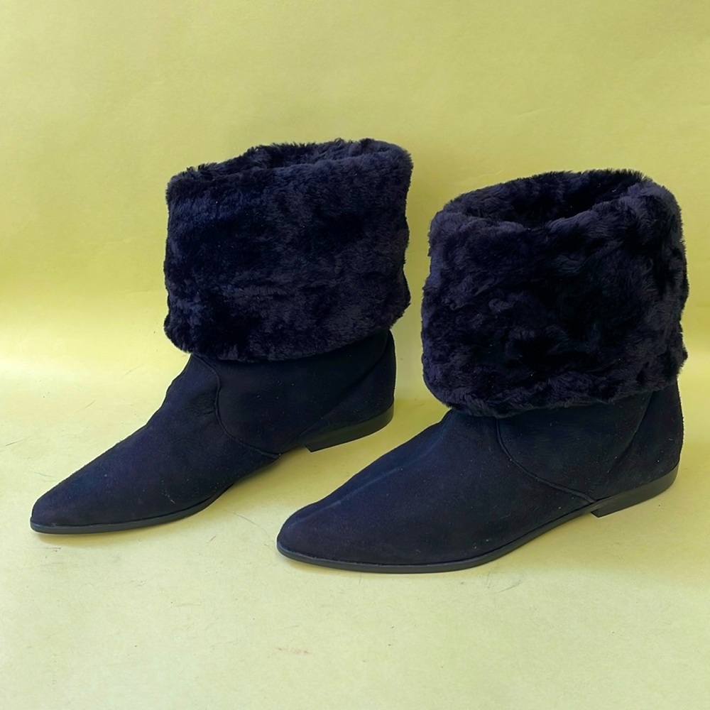 Vintage new black Paul Mayer shearling sheep leather and fur boots